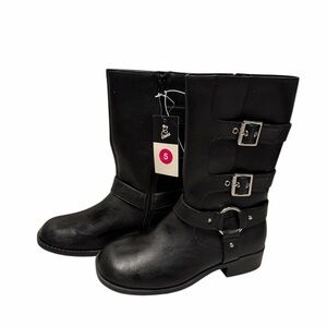 Art Class Girls/Tweens Black Tall Buckle side zip Boots size 5